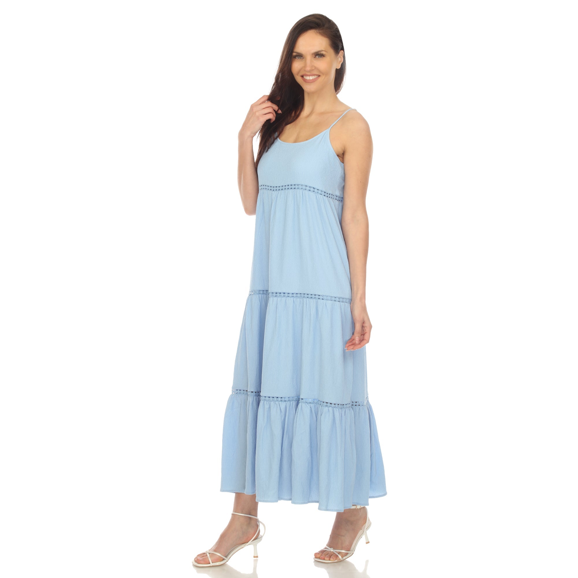 Women's Scoop Neck Tiered Maxi Dress - Plus