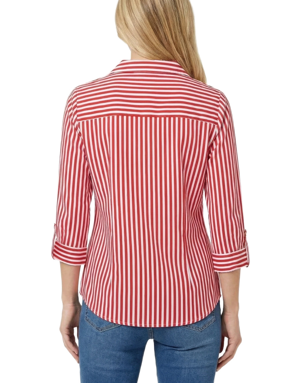Half Zip Blouse With Pockets