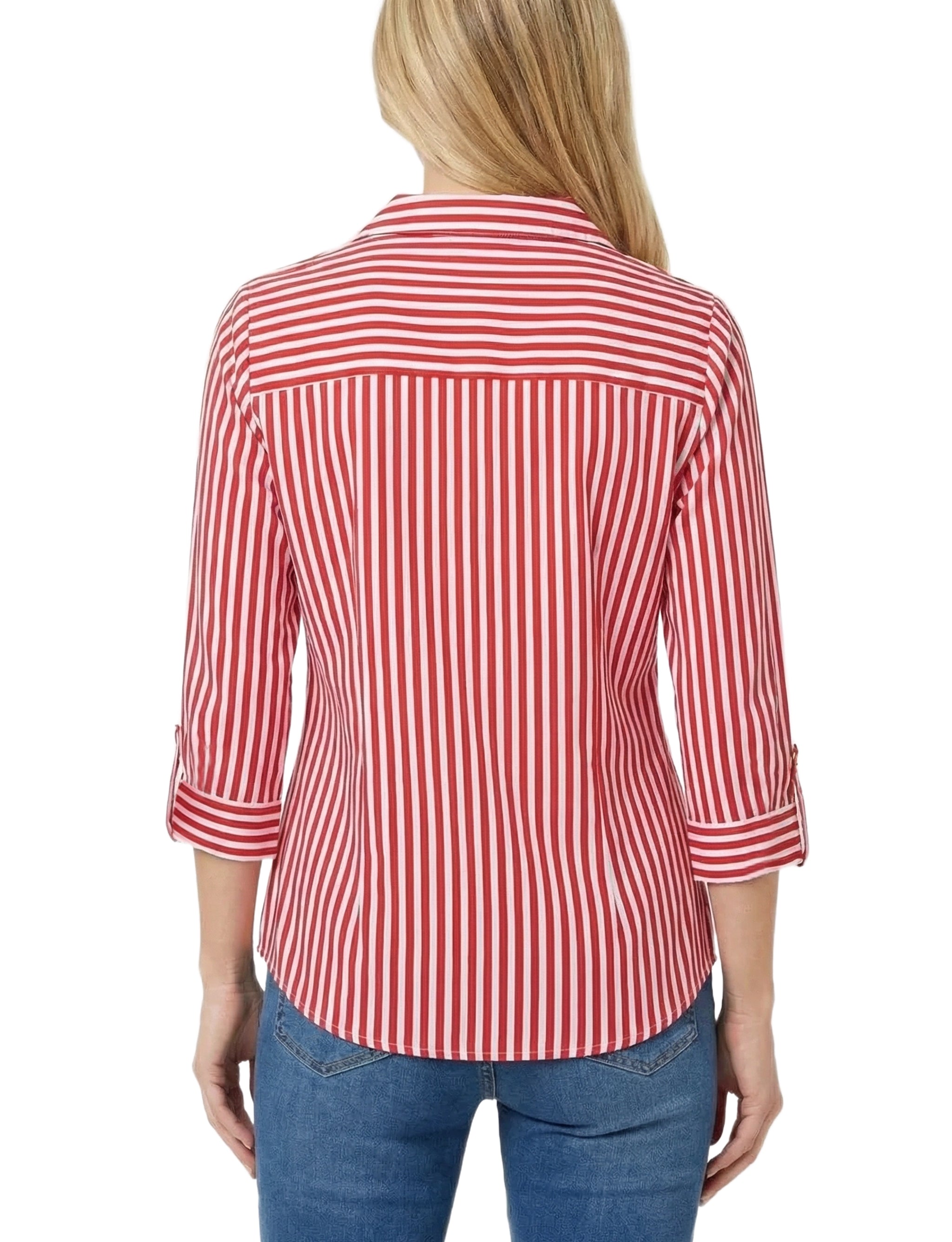 Half Zip Blouse With Pockets