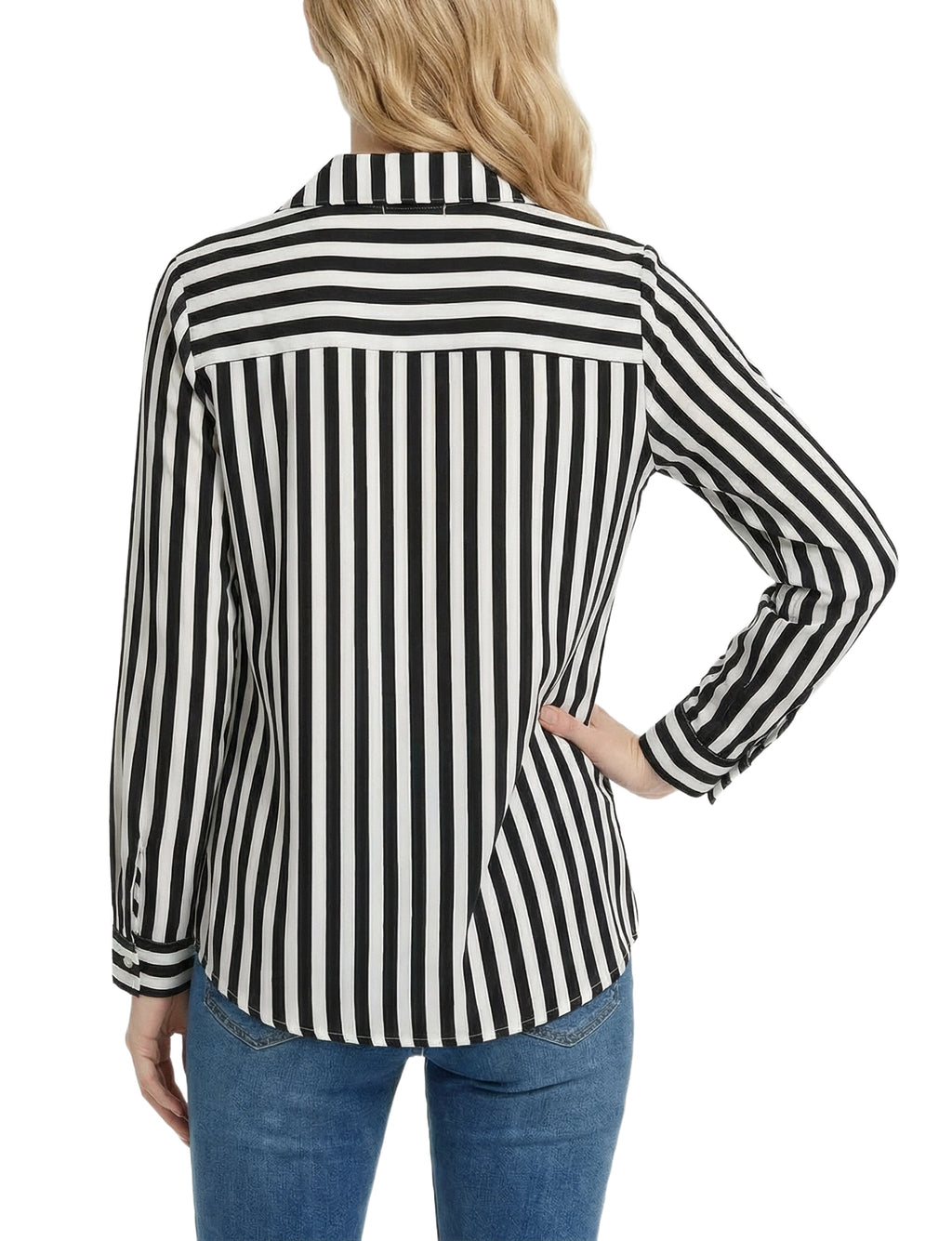 NY Collection Long Sleeve Blouse With Chest Pocket