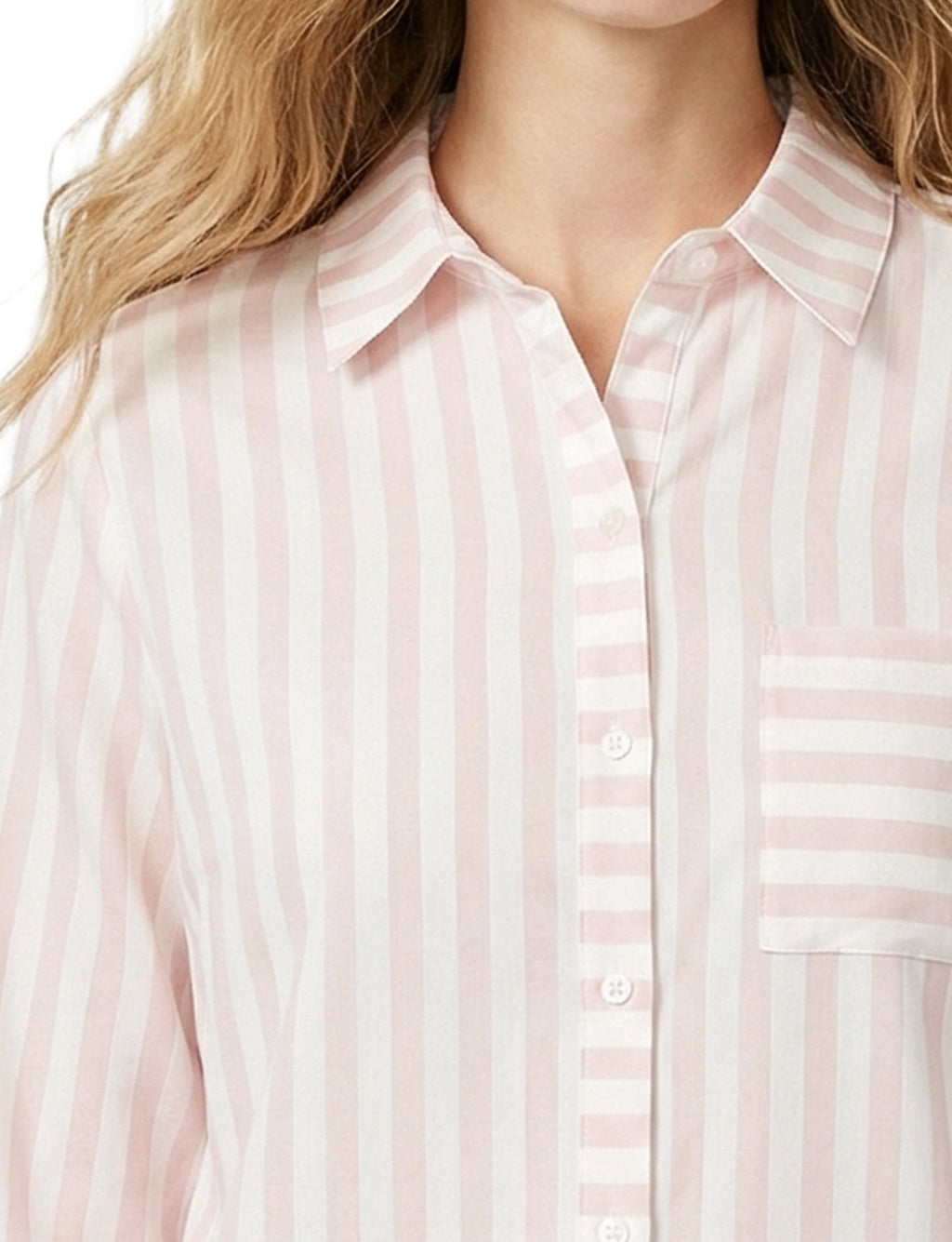 NY Collection Long Sleeve Blouse With Chest Pocket