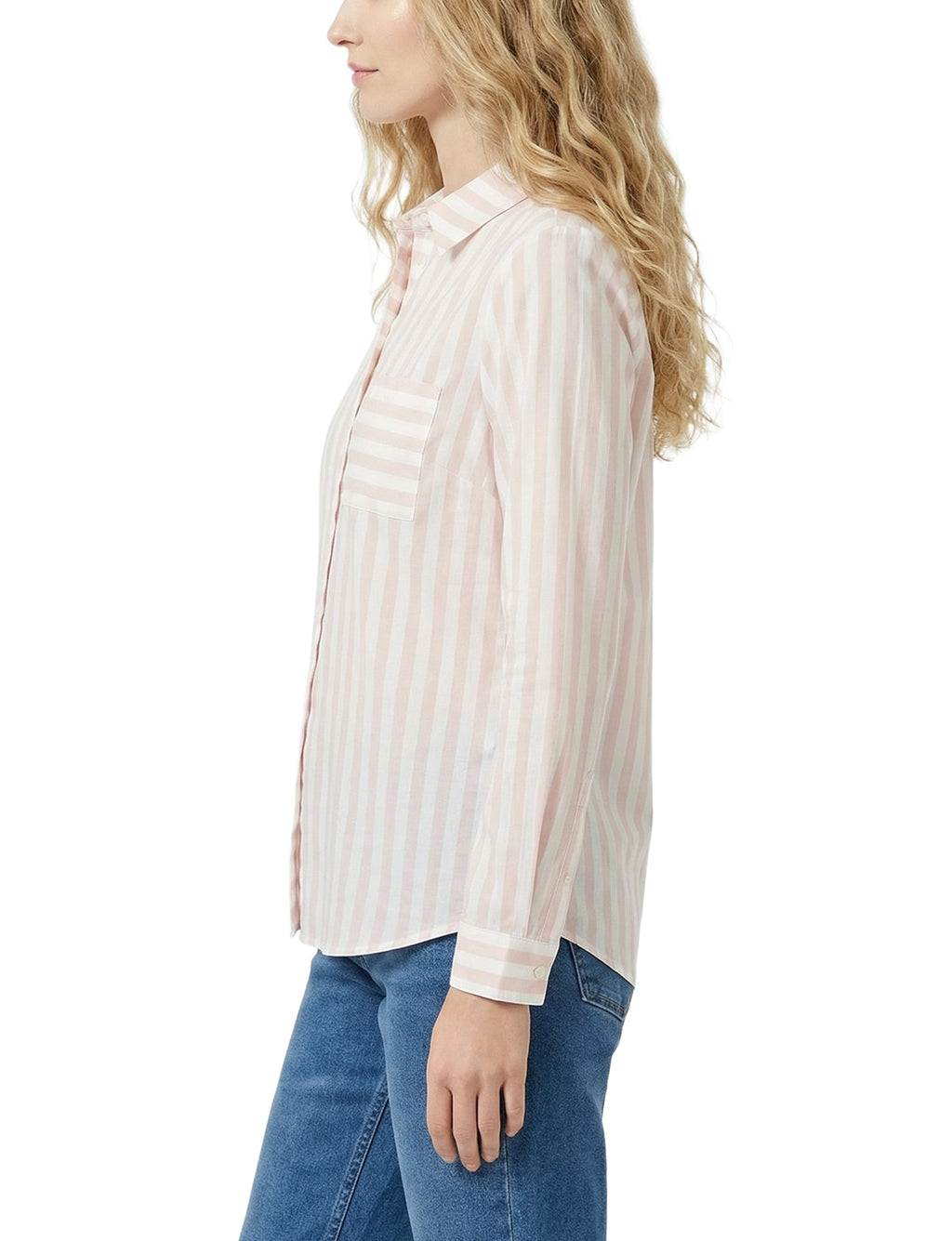 NY Collection Long Sleeve Blouse With Chest Pocket