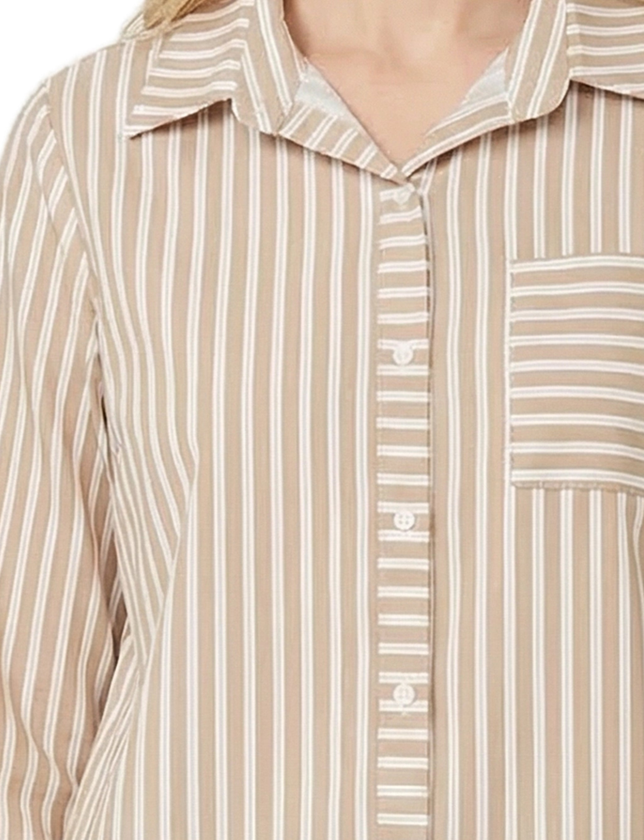 NY Collection Long Sleeve Blouse With Chest Pocket