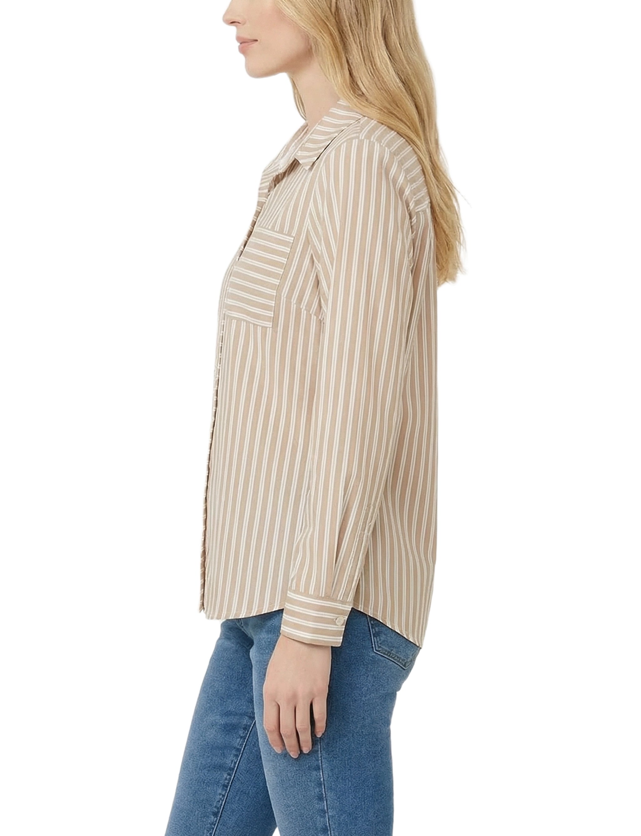 NY Collection Long Sleeve Blouse With Chest Pocket
