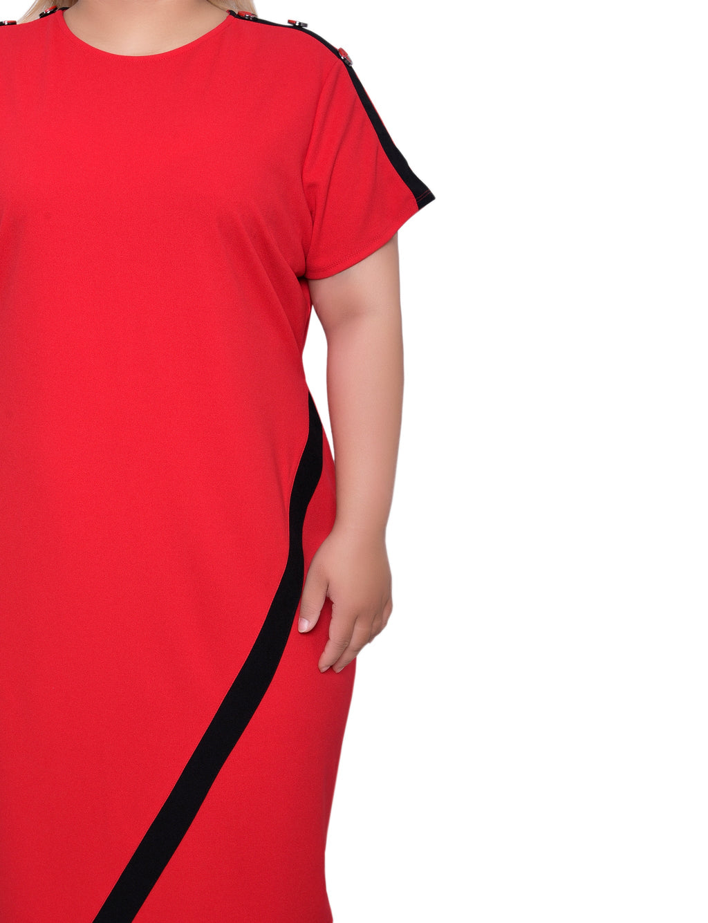 NY Collection Plus Size Short Sleeve Assymetrical Hem Dress