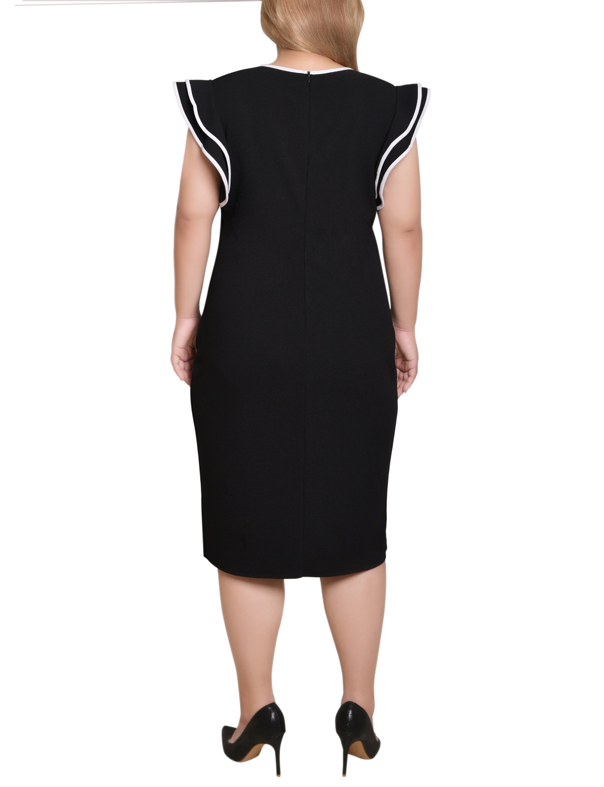 NY Collection Plus Size Ruffle-Sleeve Dress