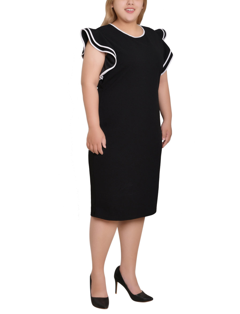 NY Collection Plus Size Ruffle-Sleeve Dress