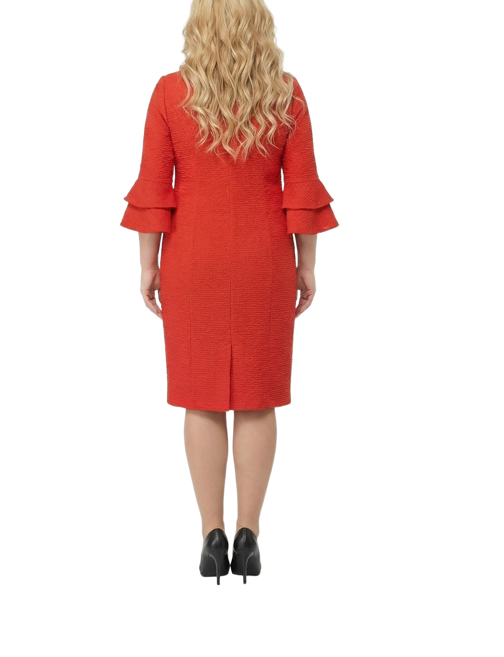 NY Collection Plus Size 3/4 Sleeve Shawl Collar Dress