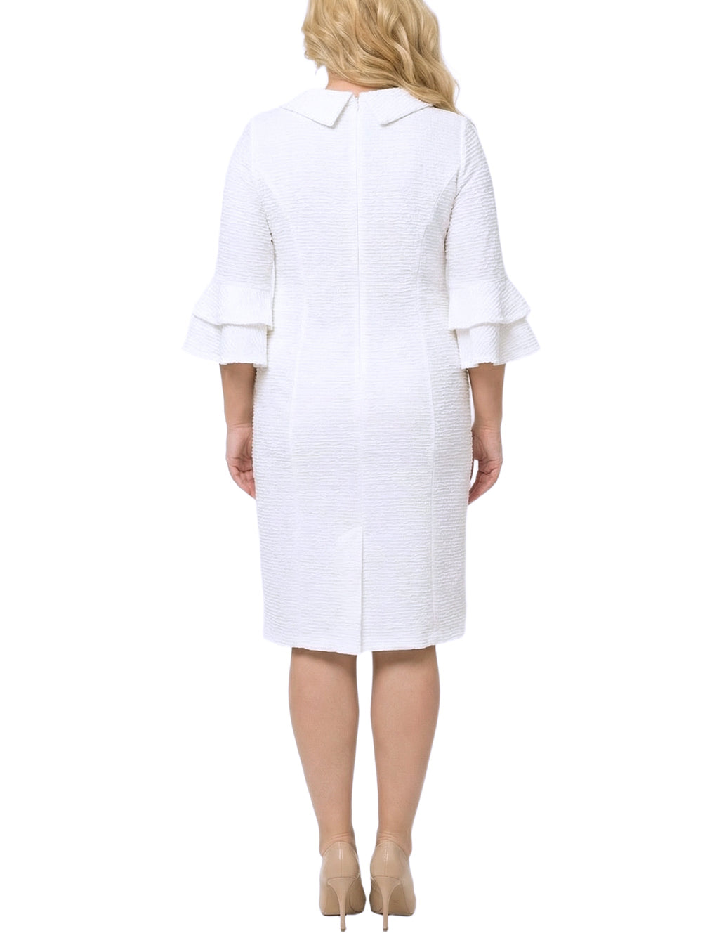 NY Collection Plus Size 3/4 Sleeve Shawl Collar Dress